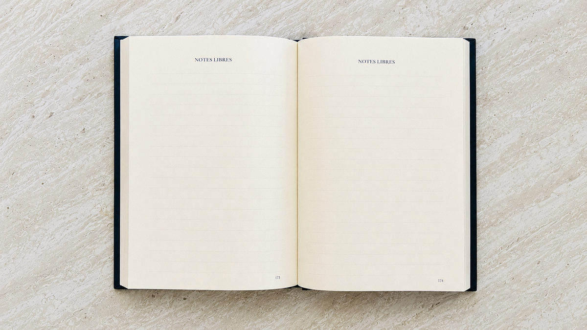 Carnet Ce que Dieu m'enseigne, coloris Bleu — présentation du carnet
