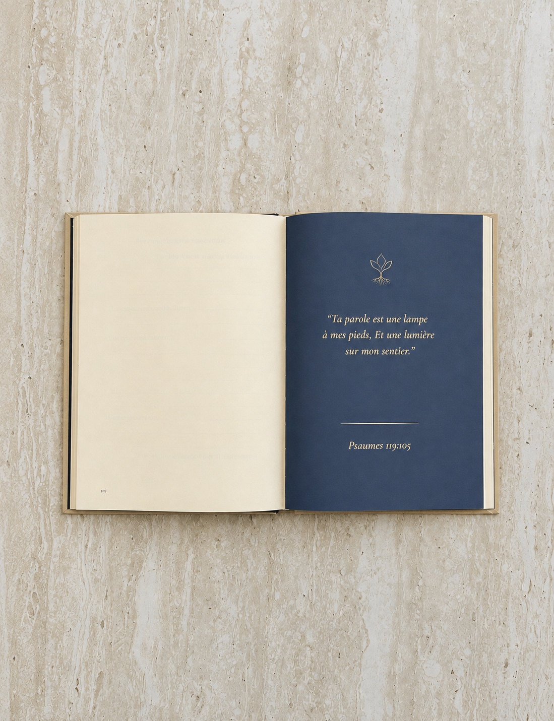 Carnet Ce que Dieu m'enseigne, coloris Bleu — présentation du carnet
