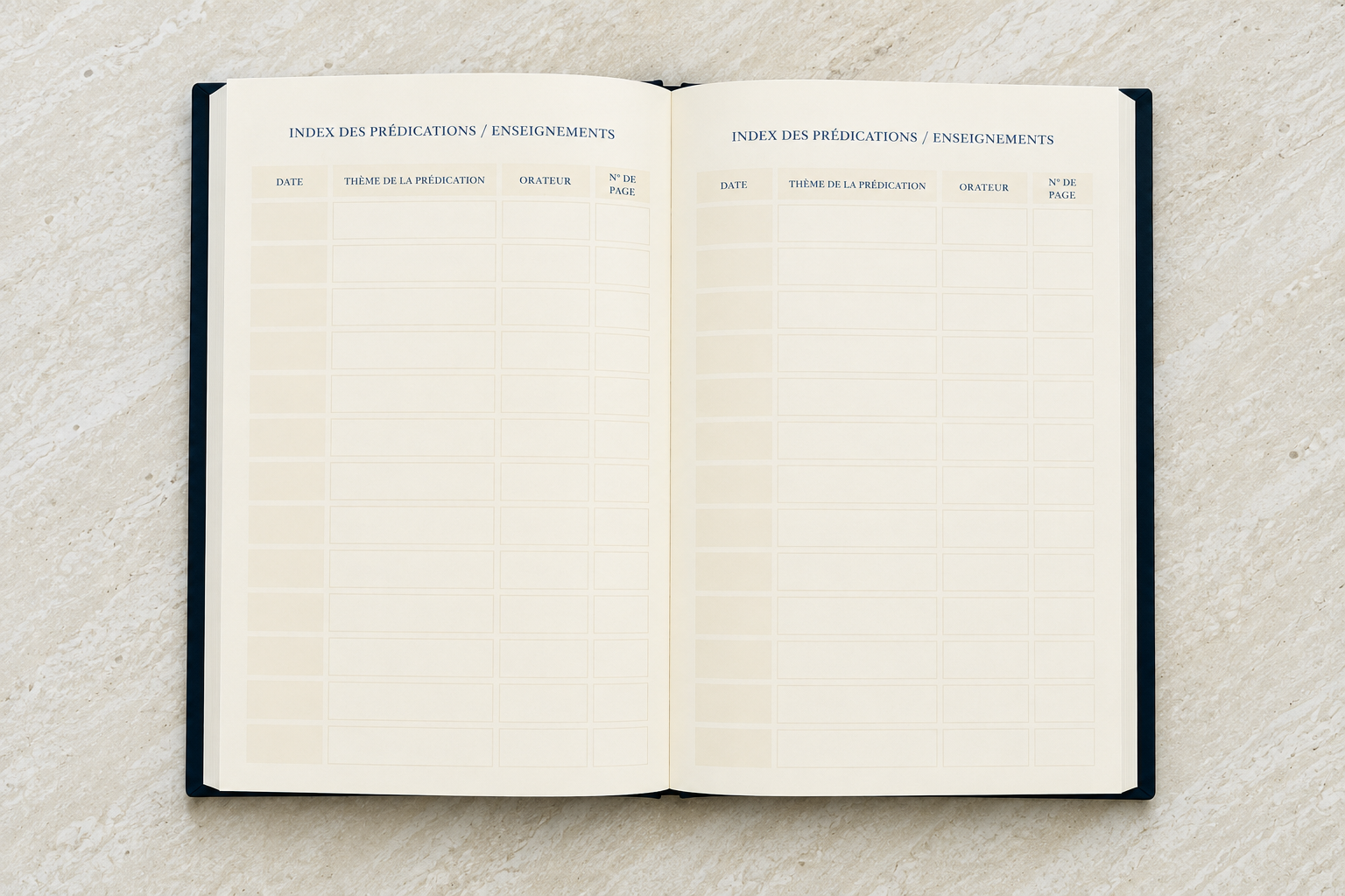 Carnet Ce que Dieu m'enseigne, coloris Bleu — présentation du carnet