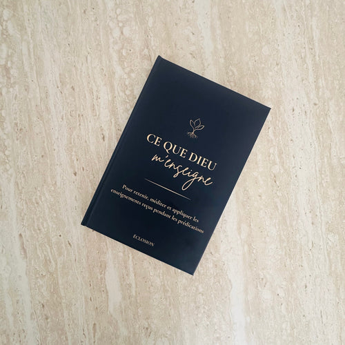 Carnet Ce que Dieu m'enseigne - couverture bleu nuit