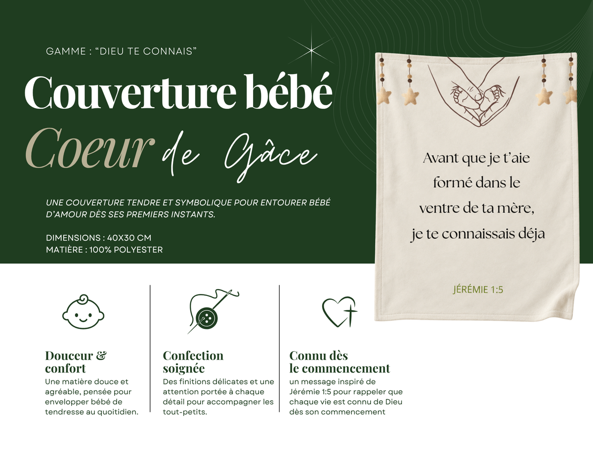 Couverture bébé - Gamme DIEU TE CONNAIS